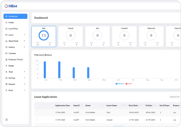 HRM Leave Management Platform screenshot